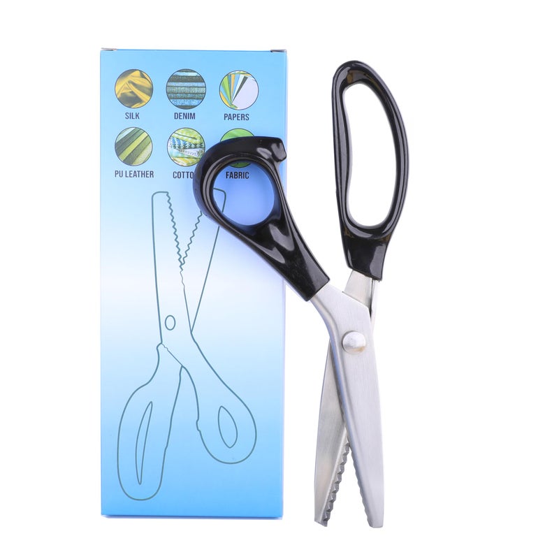 Hui Tong Strong & Sharpe Pinking Shears,Pinking Shears Scissors for Fabric, Serrated and Scalloped Scissors Fabric,3mm,5mm,7mm (Serrated 5mm) - Image 2